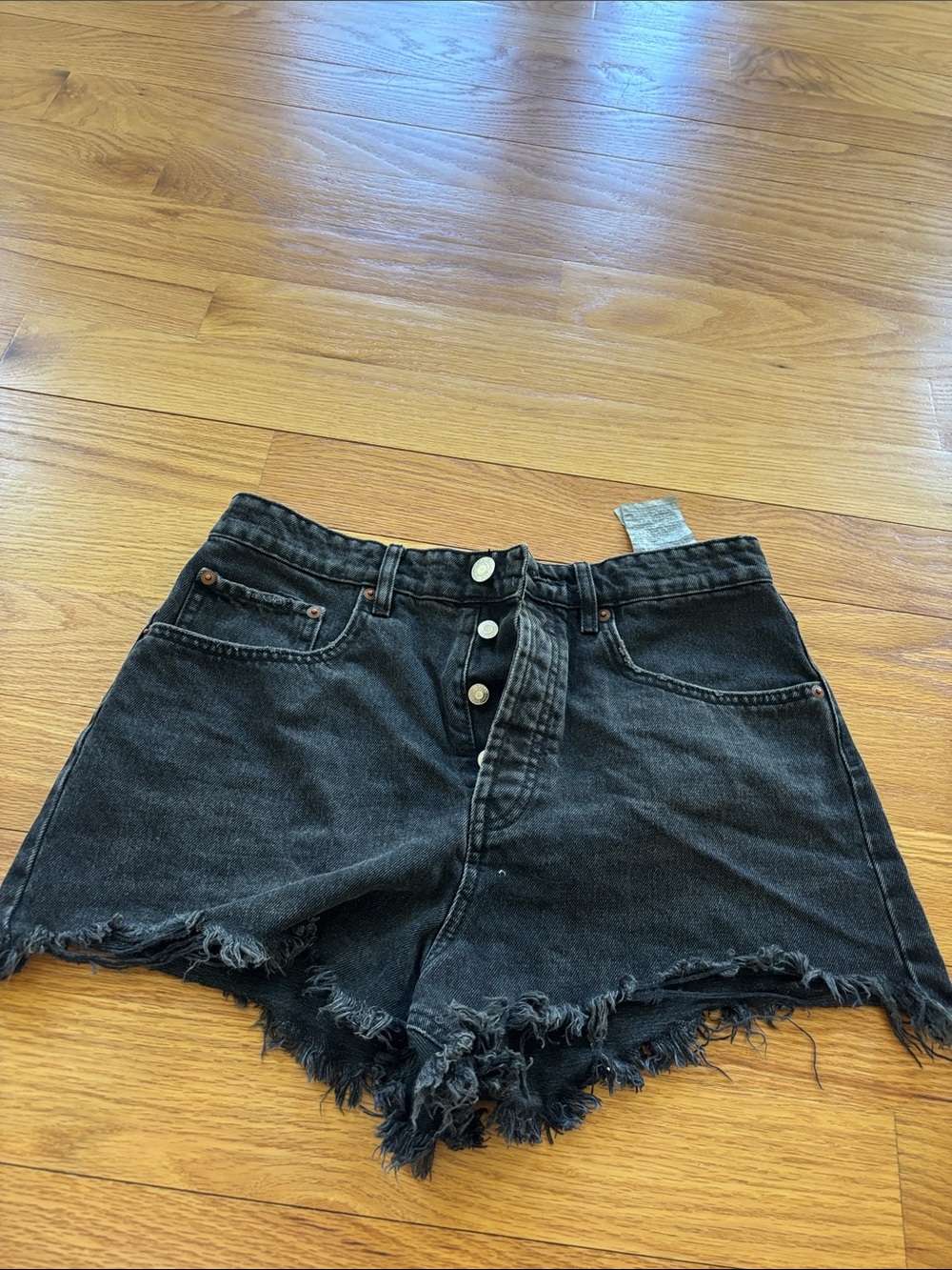 Zara black denim shorts